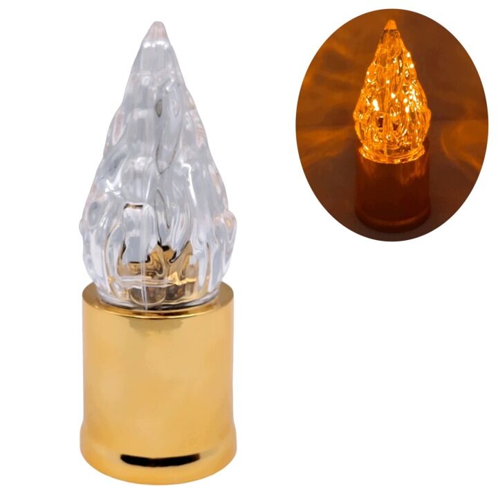 Wkład LED do Zniczy 15 cm Złoty 4 LED Zimne Światło Baterie