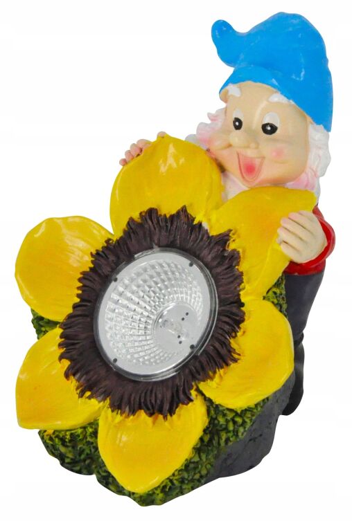  Lampa Ogrodowa SOLARNA LED Krasnal na Kwiatku 