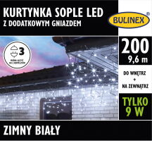 Kurtynka Bulinex Sople 200 LED barwa zimna biała