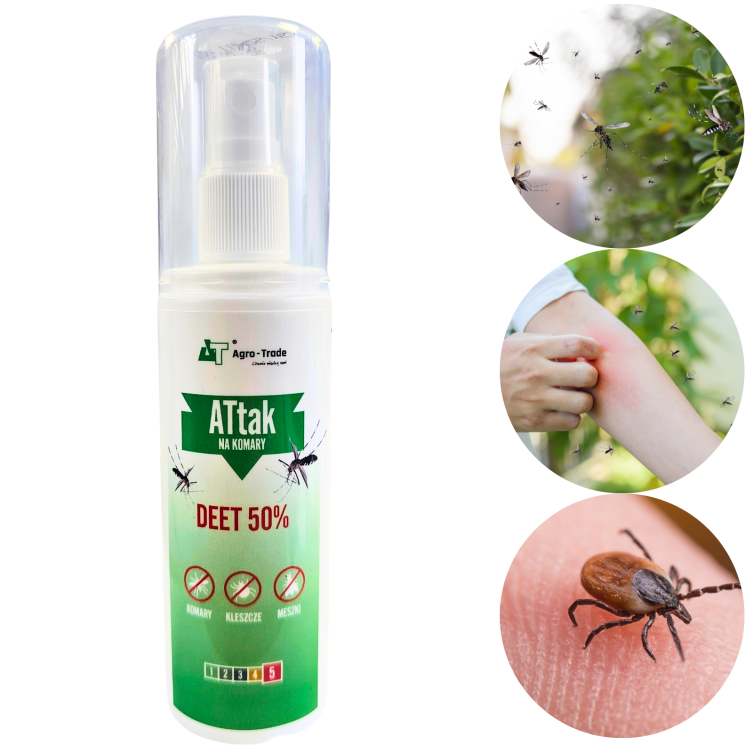 ATtak Spray komary i kleszcze 80ml DEET 50% – mocna ochrona