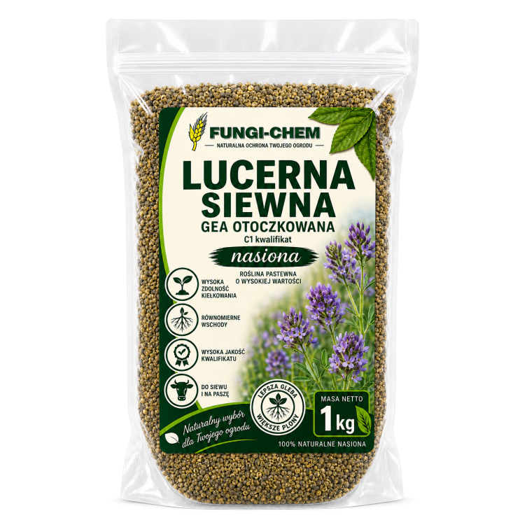 Lucerna GEA 1 kg otoczkowana C1 kwalifikowany materiał siewny miododajna