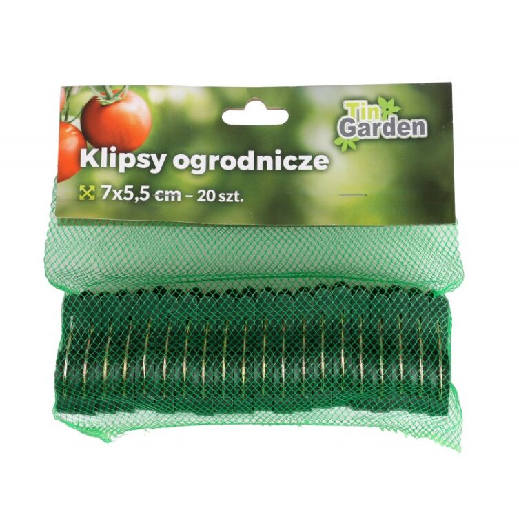 Komplet 20 klipsów ogrodniczych 7×5,5 cm do podwiązywania roślin