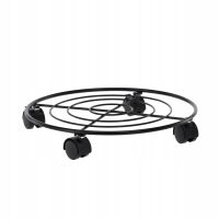 Podstawka Pod Doniczkę Na Kółkach Metalowa 35,5 cm Stojak Czarna