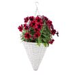 Biały Wiklinowy Kosz Wiszący na Kwiaty 30x30x32/67h cm YDL-180364.B - 2