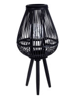 Lampion świecznik bambusowy czarny na 3 nogach 60cm