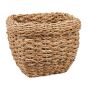wadratowy kosz z trawy morskiej 25x25x20 cm naturalny boho