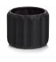 Osłonka ceramiczna czarna matowa 15 cm – geometryczna doniczka elegancka
