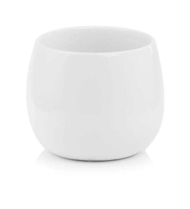 Osłonka Ceramiczna Kula BIAŁA 11 cm Połysk Mała Doniczka POLNIX