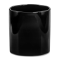 Czarna doniczka walec 14x13 cm ceramiczna szkliwiona osłonka połysk