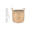 Kosz Hiacynt Wodny Okrągły Boho 30x27cm Uchwyty Przechowywanie - 2