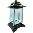 Elegancki duży lampion czarno-srebrny ze srebrnym krzyżem – 31 cm - 2