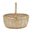Naturalny koszyk wiklinowy z pałąkiem 32x26 cm owalny na zakupy i święconkę - 2