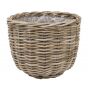 Okrągły kosz z rattanu z folią 36 cm osłona na donicę MP-0014.M